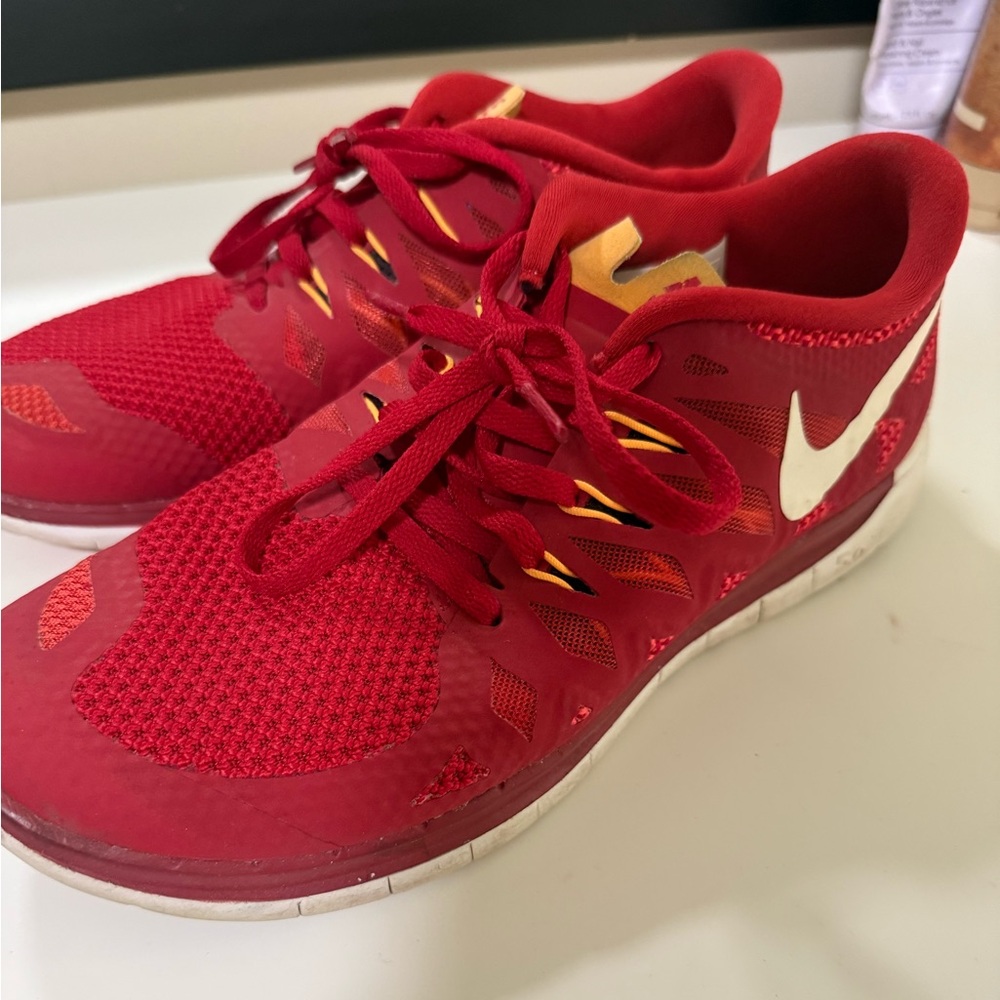 Nike Red and White Running Shoes